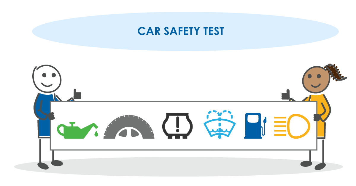 How to perform a car safety test infographic